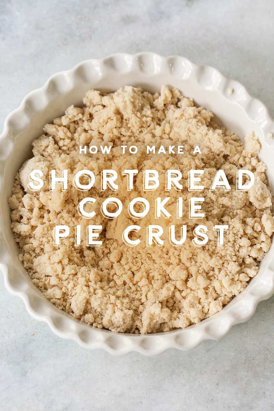 cookie dough in a pie dish to make shortbread cookie pie crust.