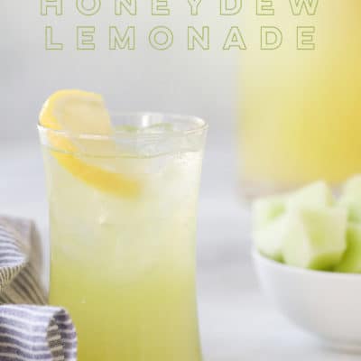 Honeydew Lemonade Recipe in Tall Glass with Lemon