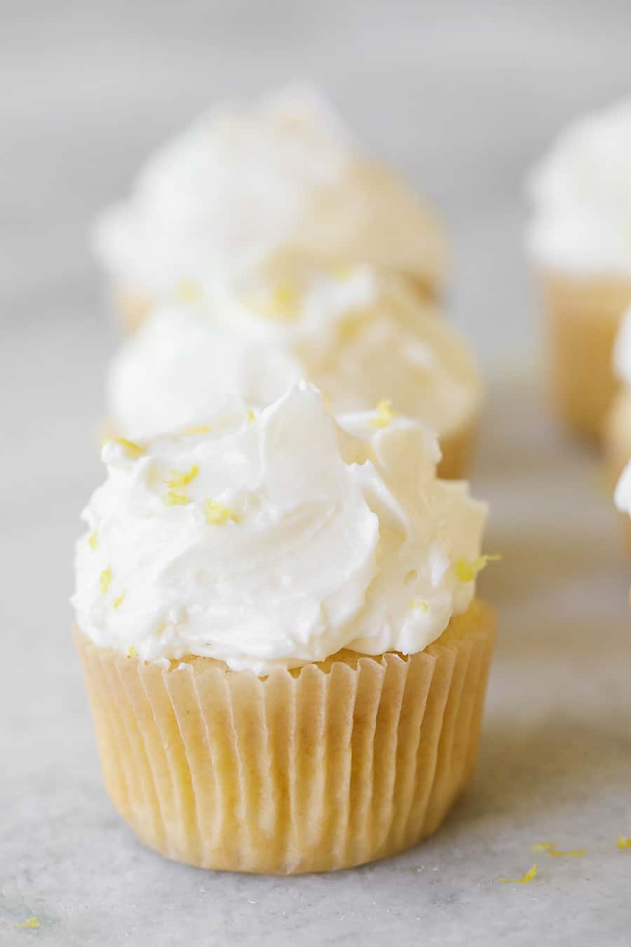 Lemon Cupcakes with Buttercream Meringue Frosting