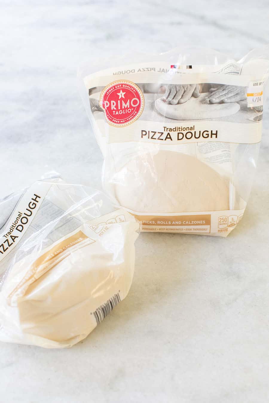 Frozen bread dough in bags.