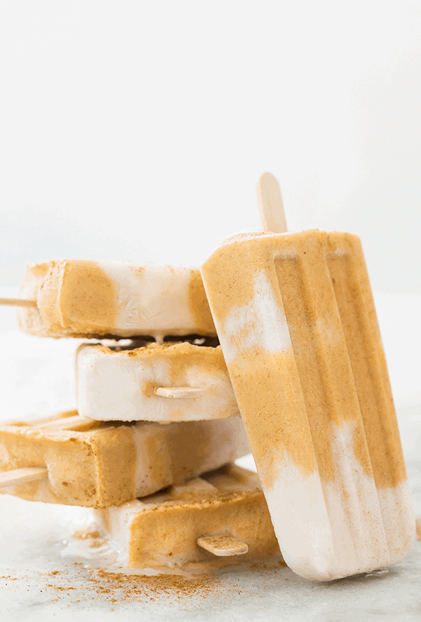 Peach protein popsicles.