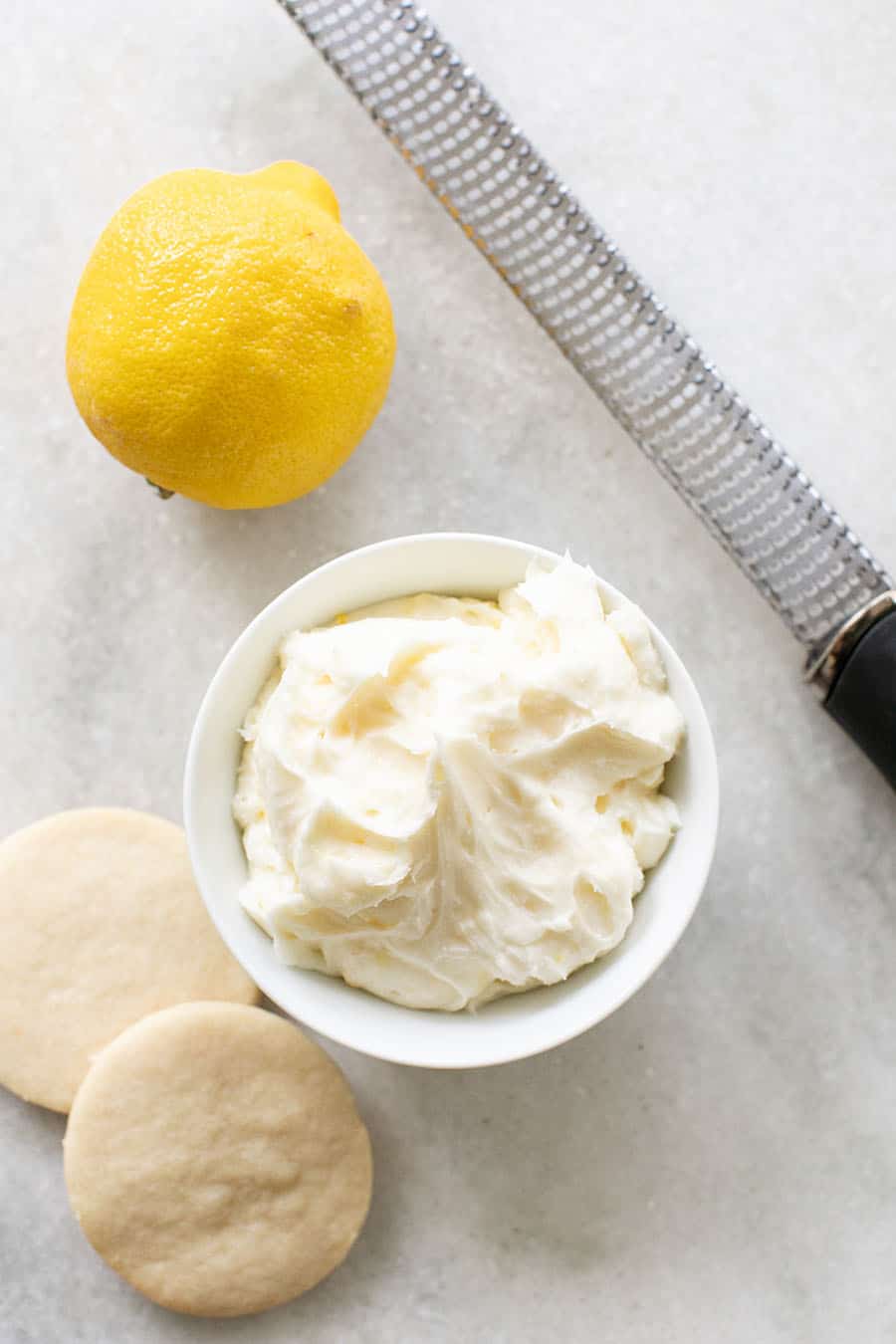 frosting in a small bowl.