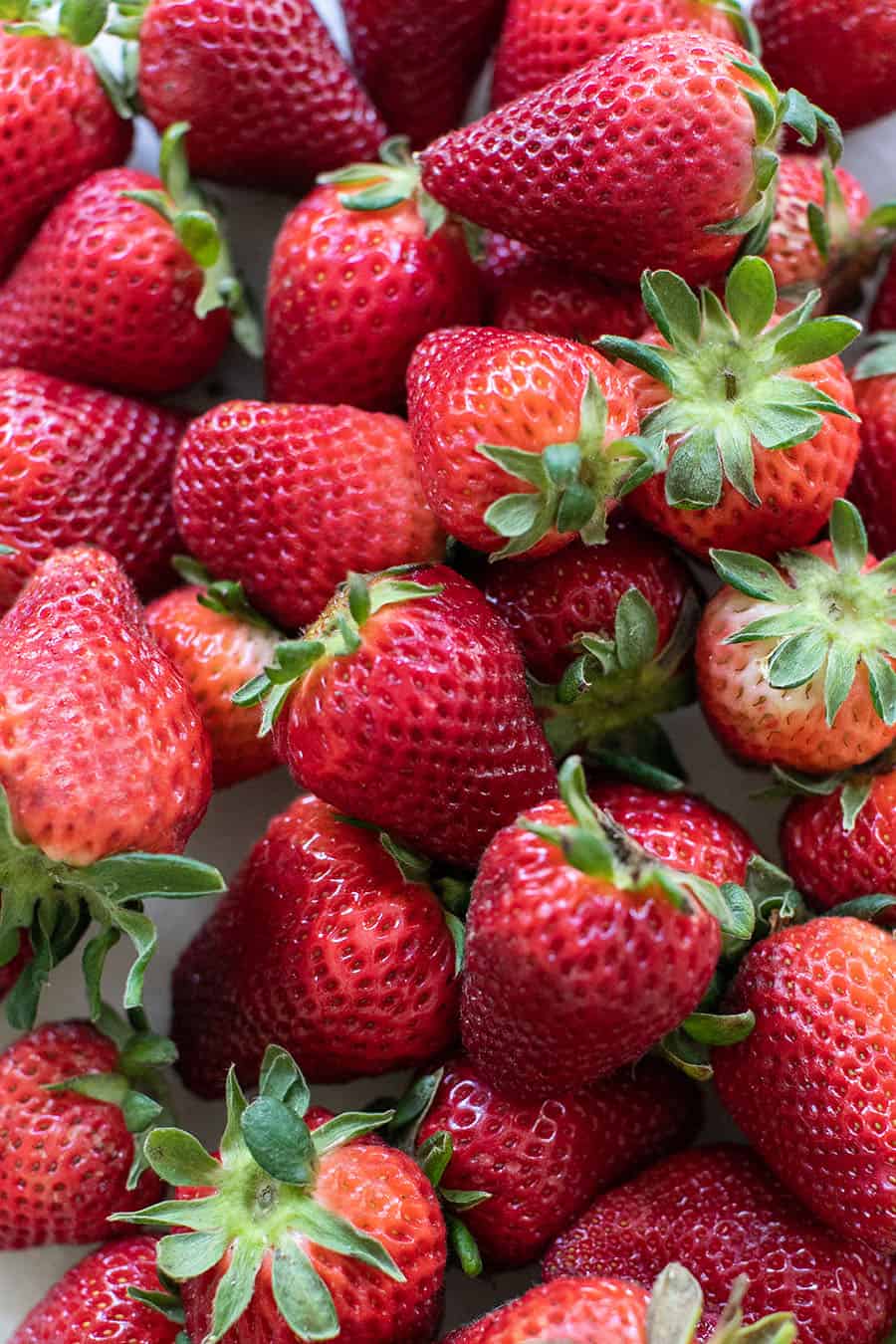 Close up photo of red strawberries