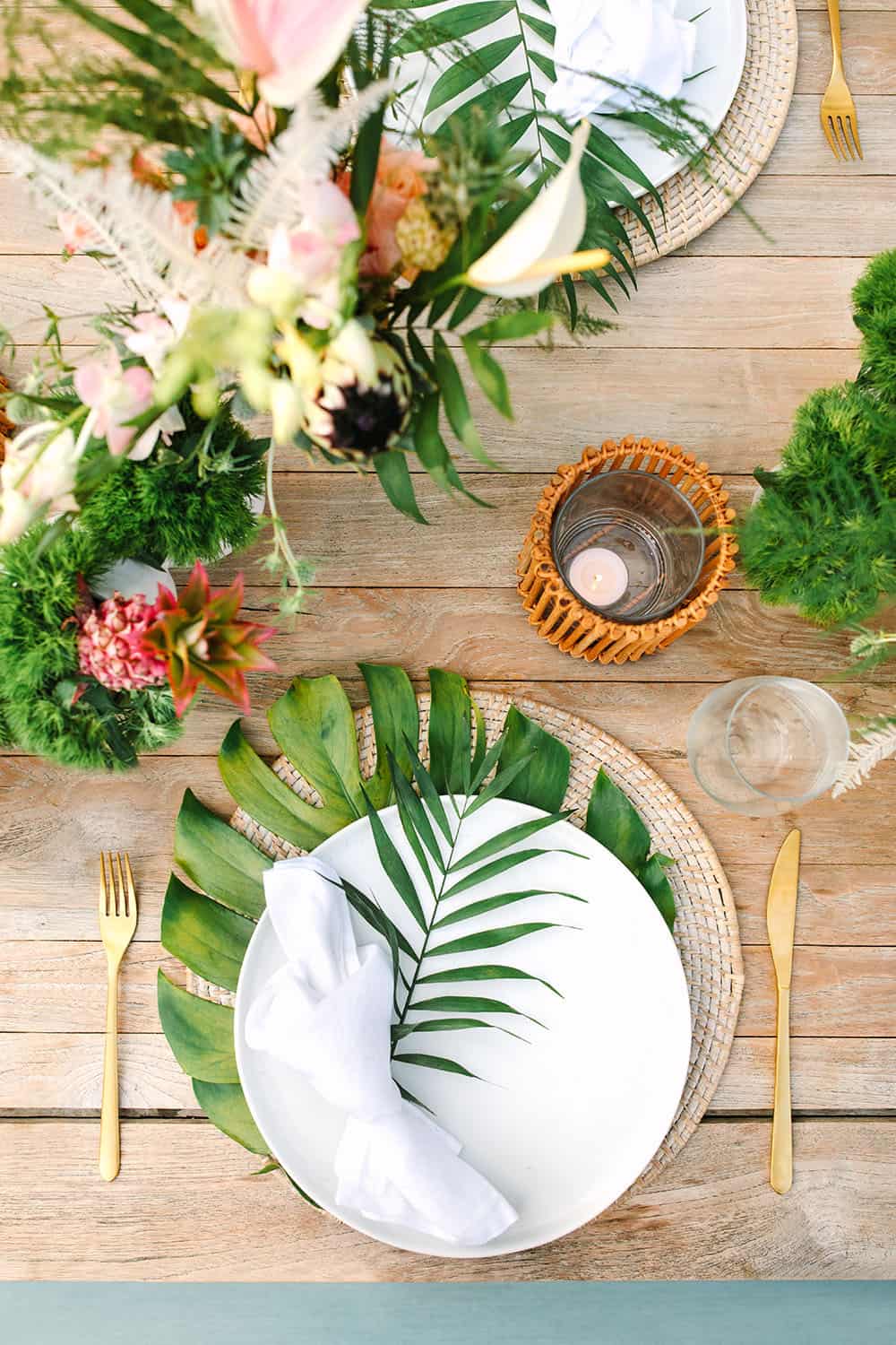 Tropical table setting.