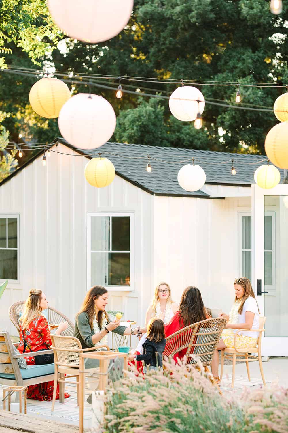 Paper lanterns for a backyard party 