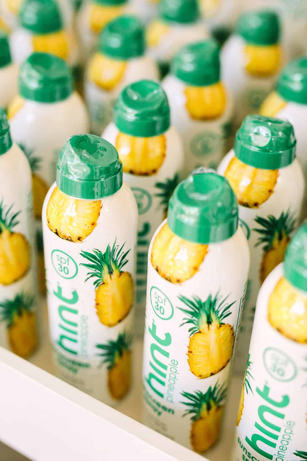 The best smelling pineapple hint sunscreen for a tropical party favor.