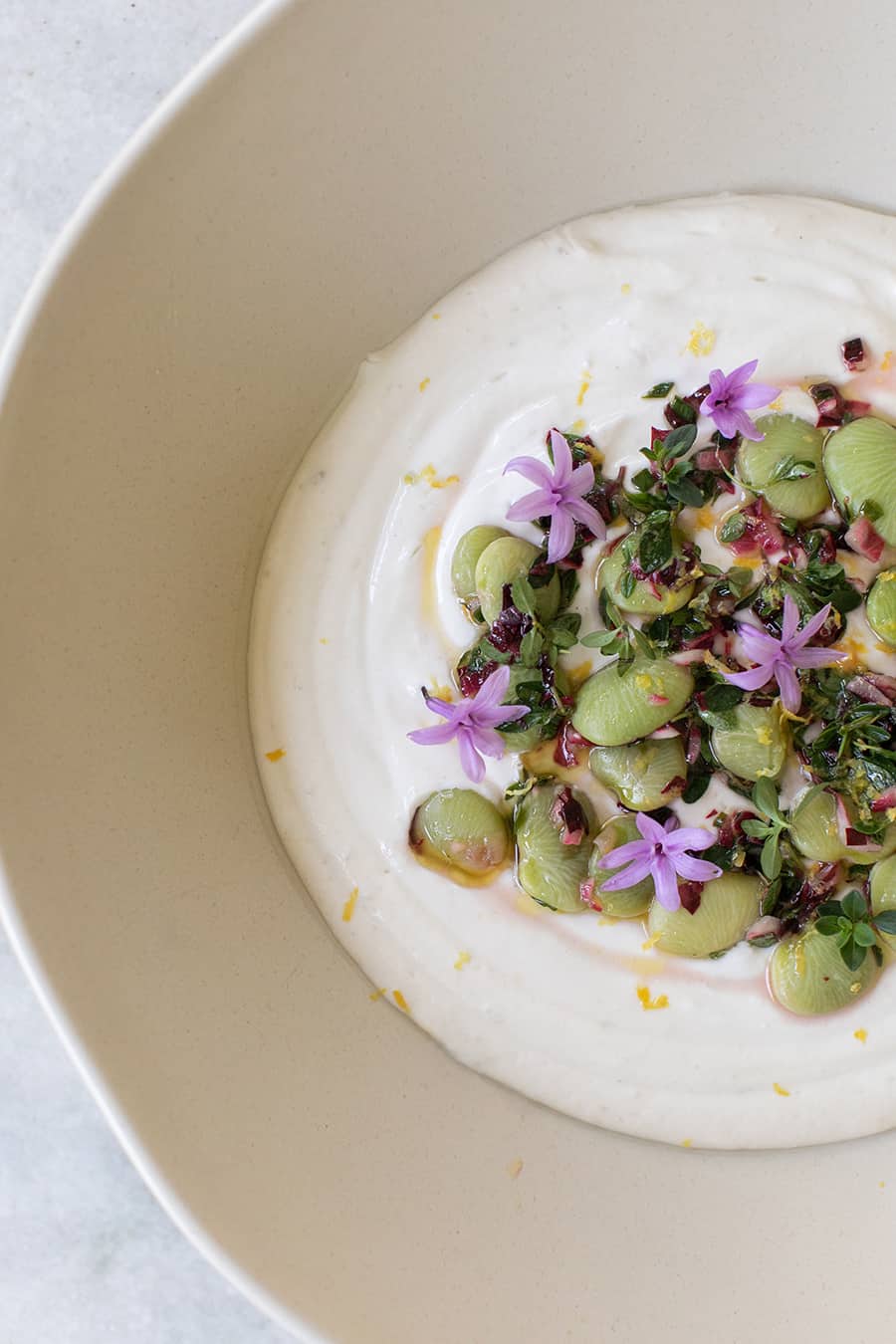 The best yogurt dipping sauce with tahini and lemon. 