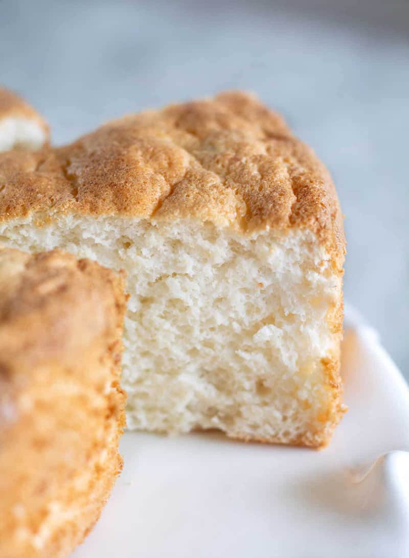 Close up photo of angel food cake