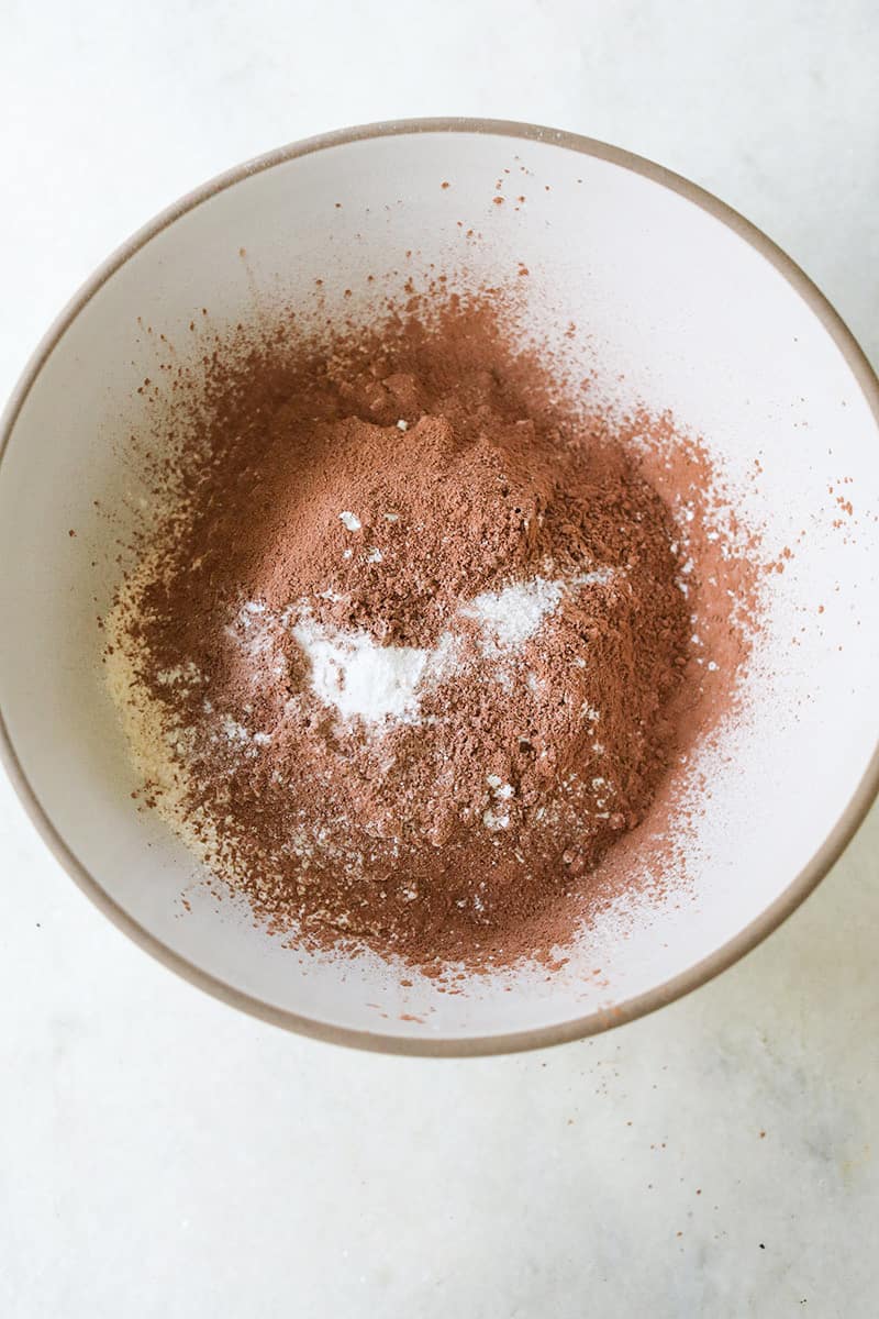 cocoa powder and flower in a bowl - black cocoa powder, baking soda