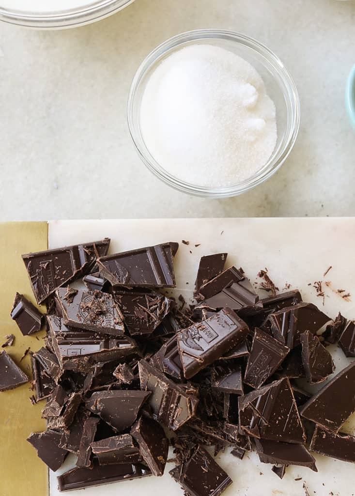 Chopped chocolate.