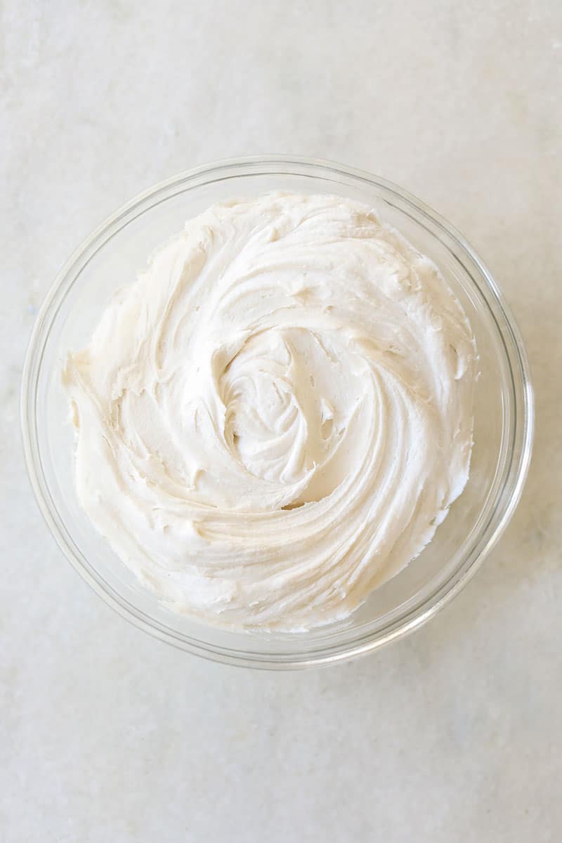 Bowl of buttercream frosting 