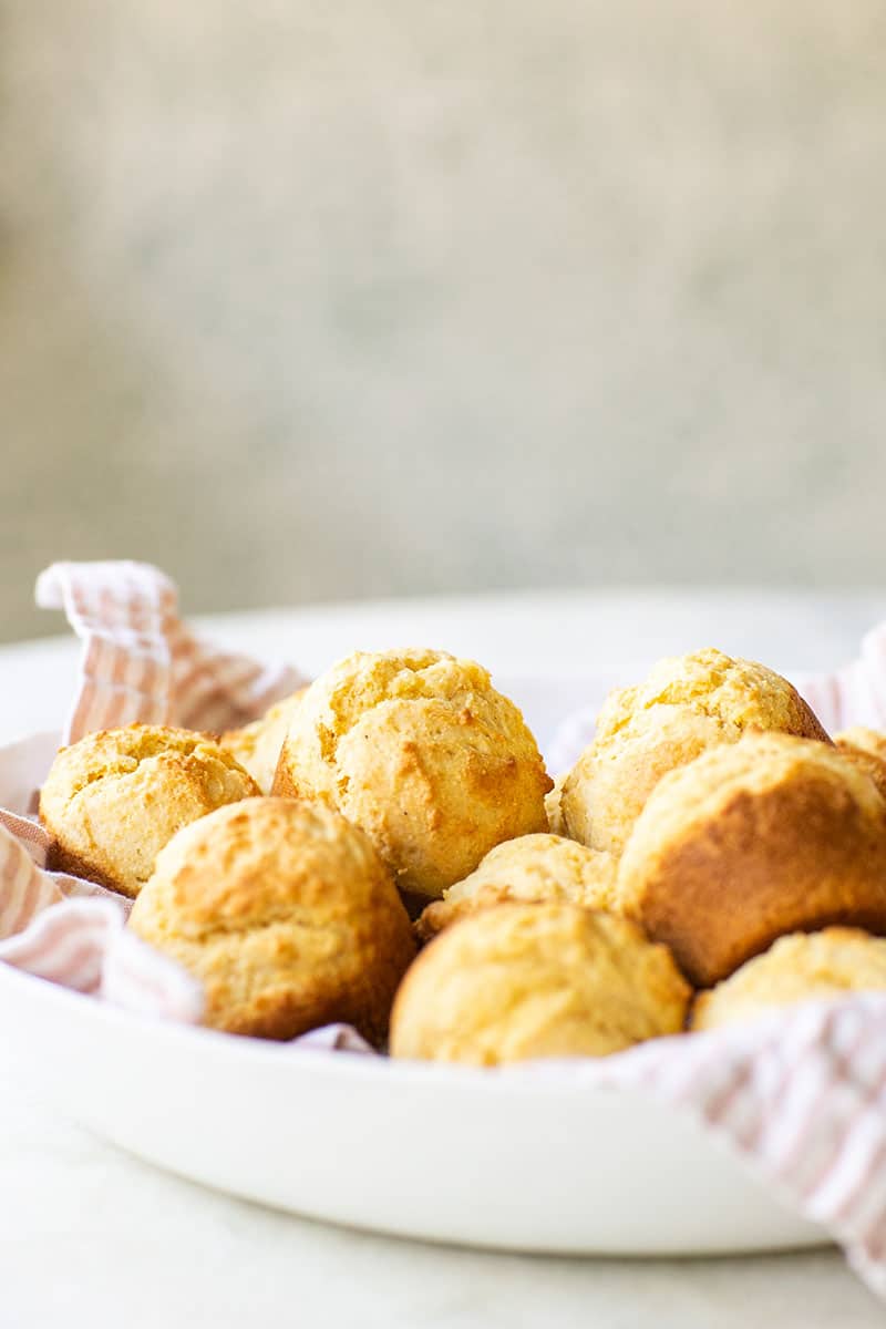 muffins in a white bowl.