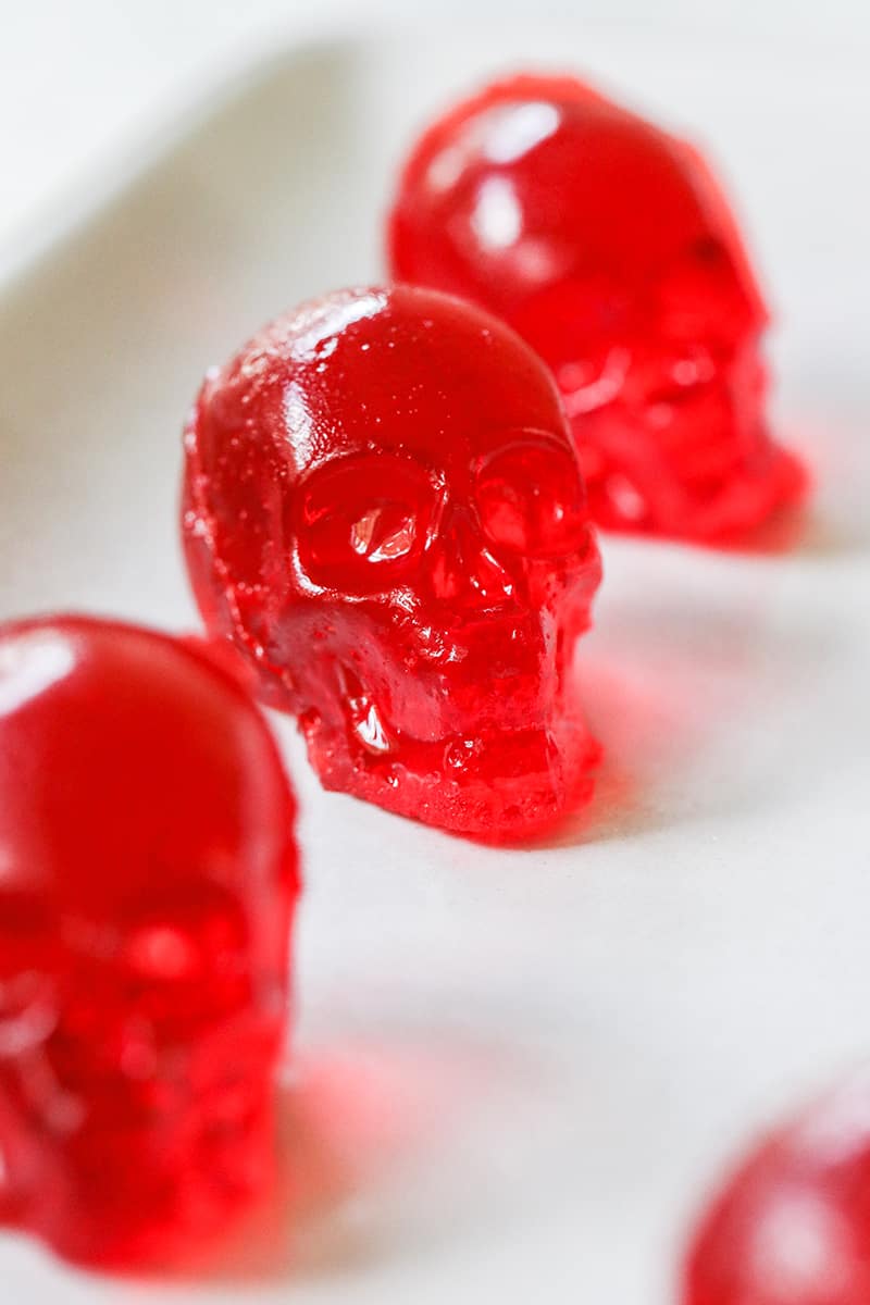 Red jello shot skulls