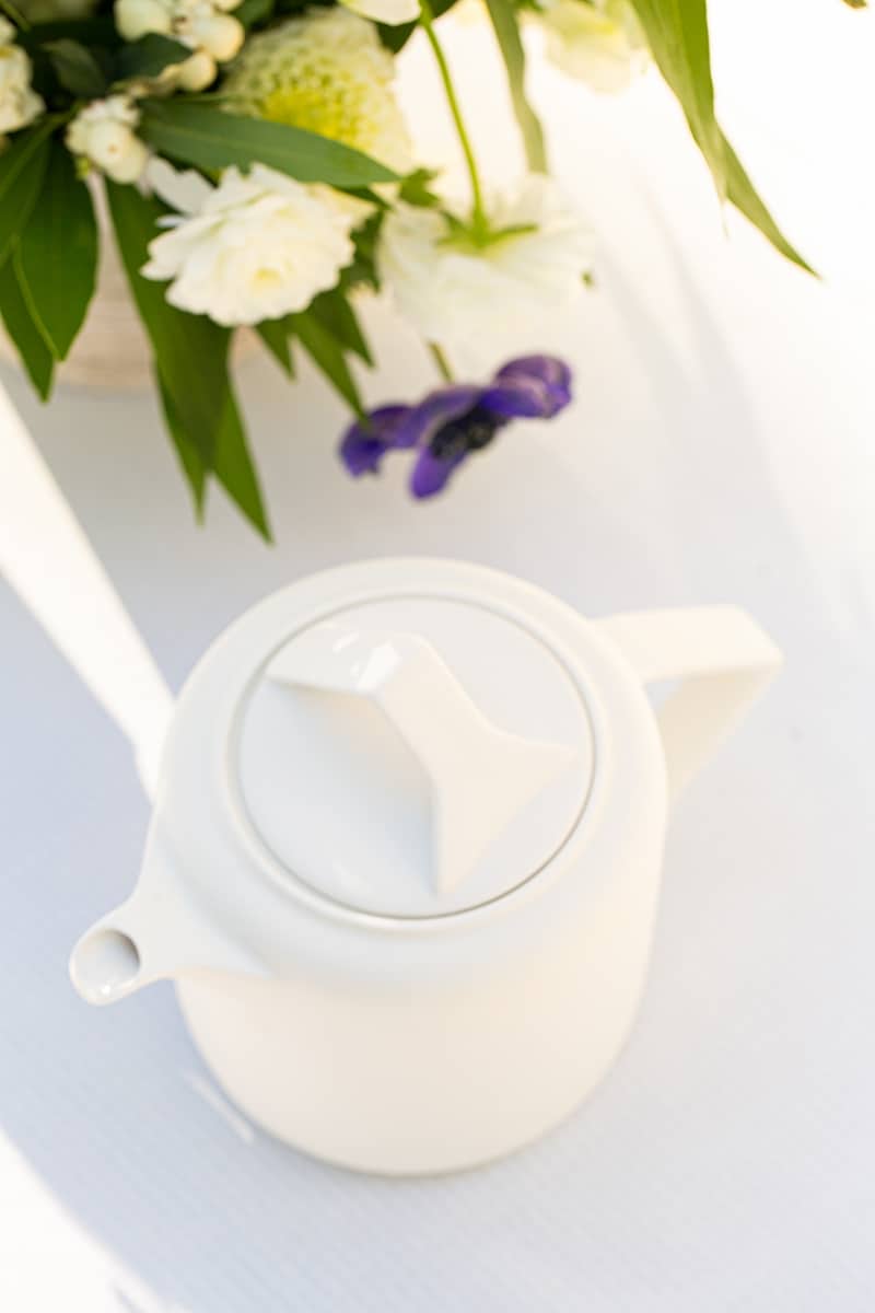 Modern white tea kettle 