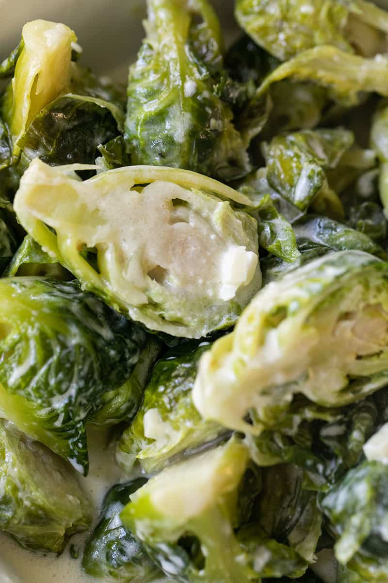 Brussels Sprouts in a cream sauce. 