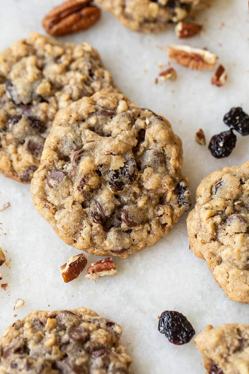 Chocolate Chip Cookies with Cherries, pecans and old fashioned oats.