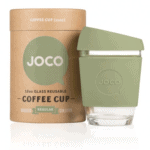 JOCO 12oz Glass Reusable Coffee Cup (Army Green)