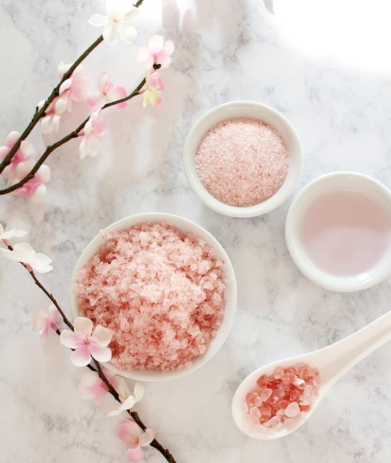 Coconut rose body scrub for Valentine's Day.