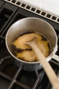 butter melting with brown sugar