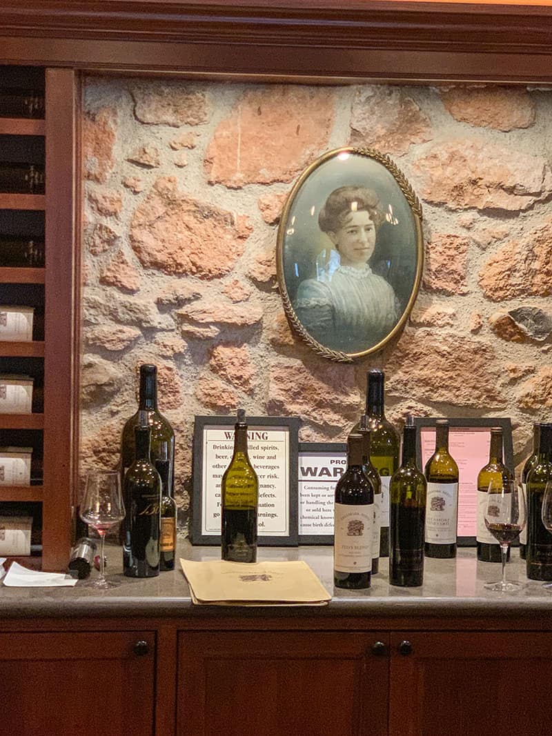 Freemark Abbey winery with picture of Josephine Tychson.