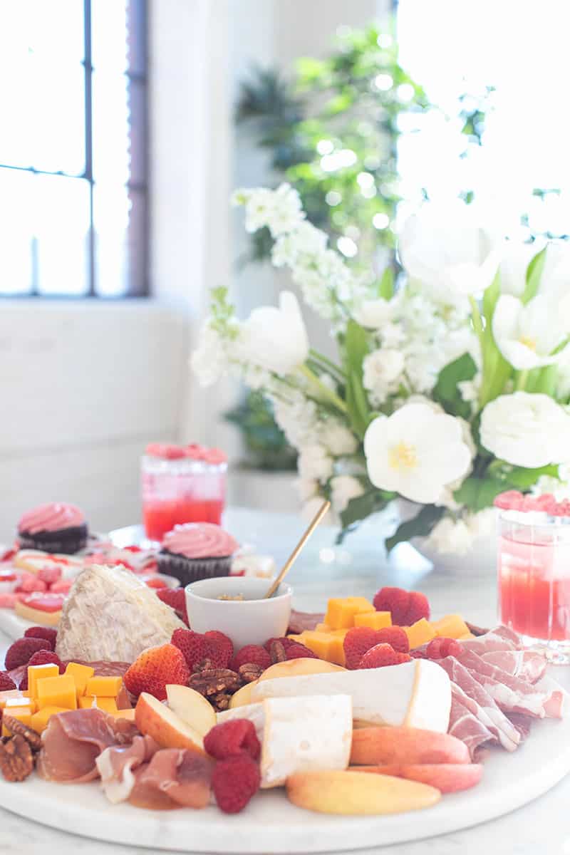 Valentine's Day Charcuterie platter and dessert platter.