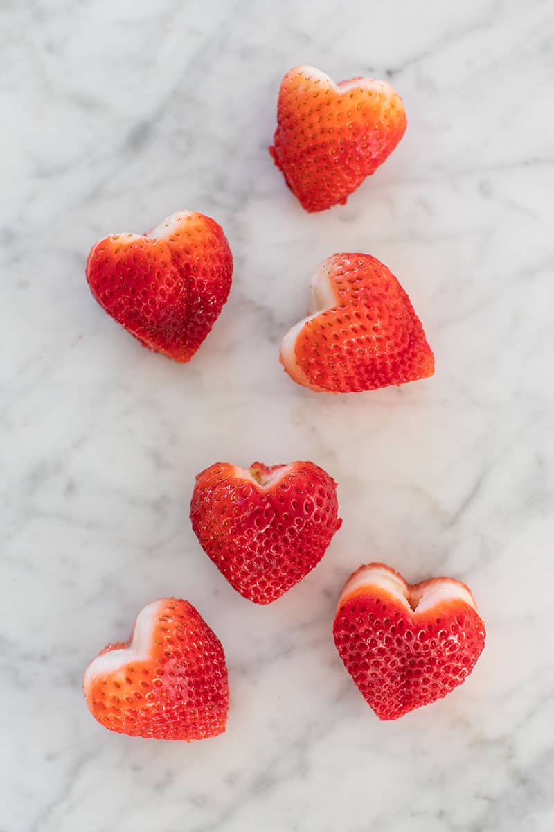 Heart shaped strawberries