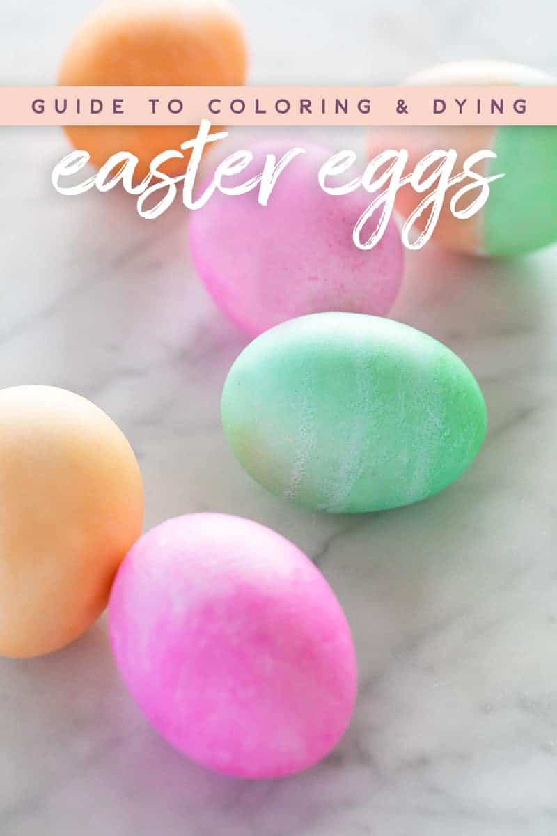 colorful dyed eggs on a table 