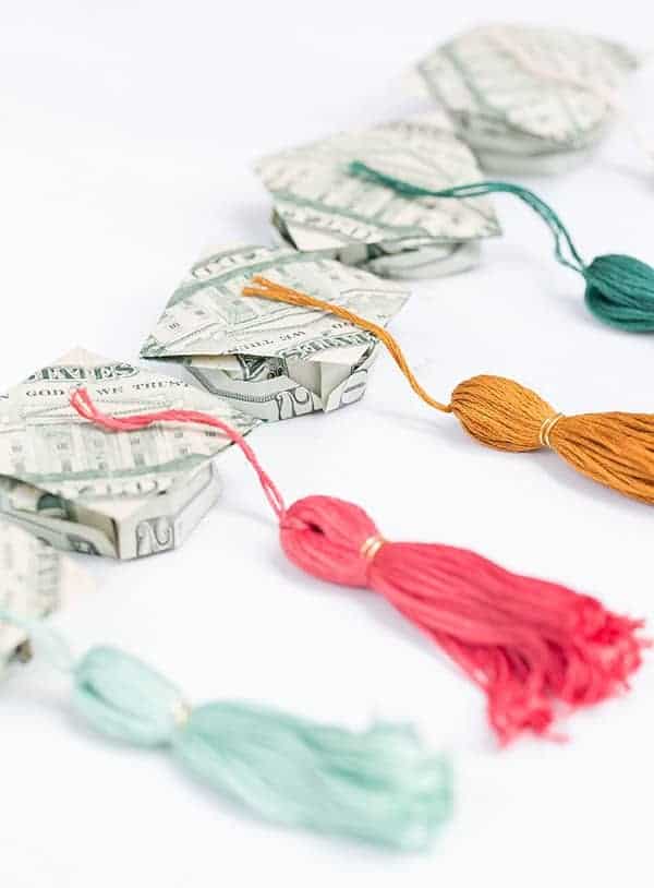 Graduation money hats with tassels 