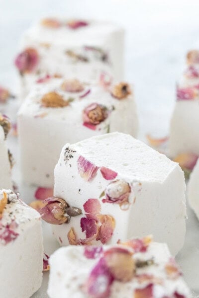Rose Flavored Homemade Marshmallows - Sugar and Charm