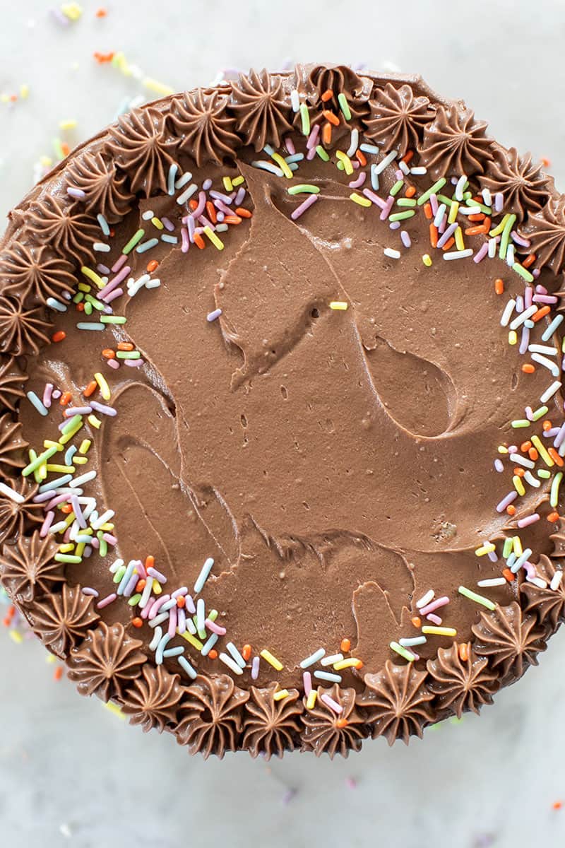 Homemade cake recipe with sprinkles. 