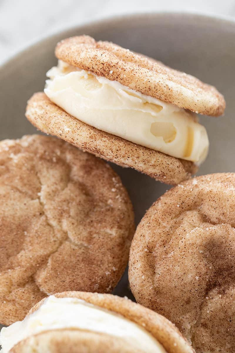 snickerdoodle ice cream sandwiches make an easy fall desserts recipe.