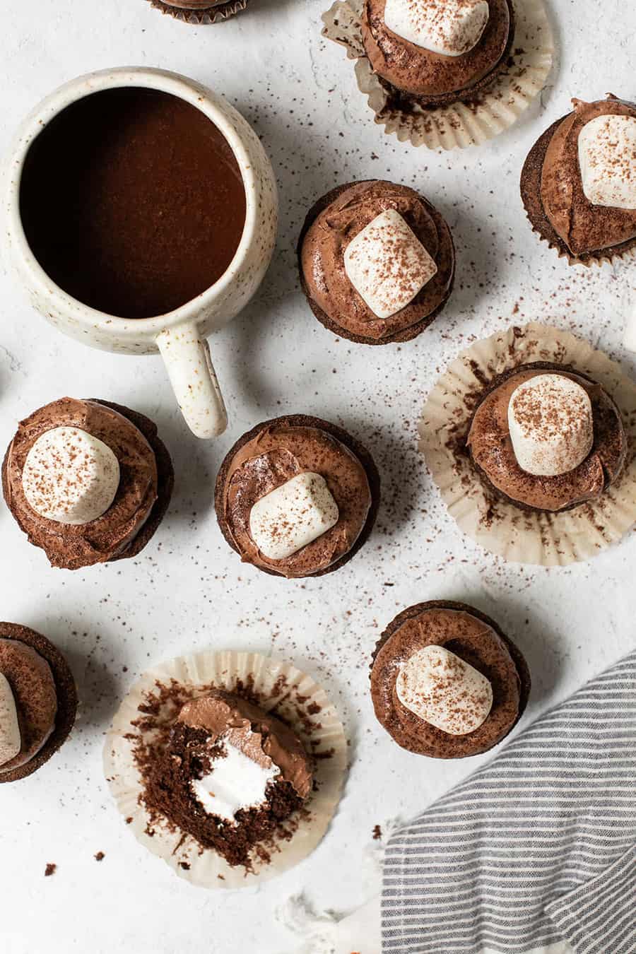 Hot chocolate cupcakes