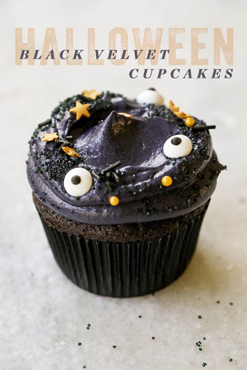 black velvet cupcake with sprinkles - black cocoa powder