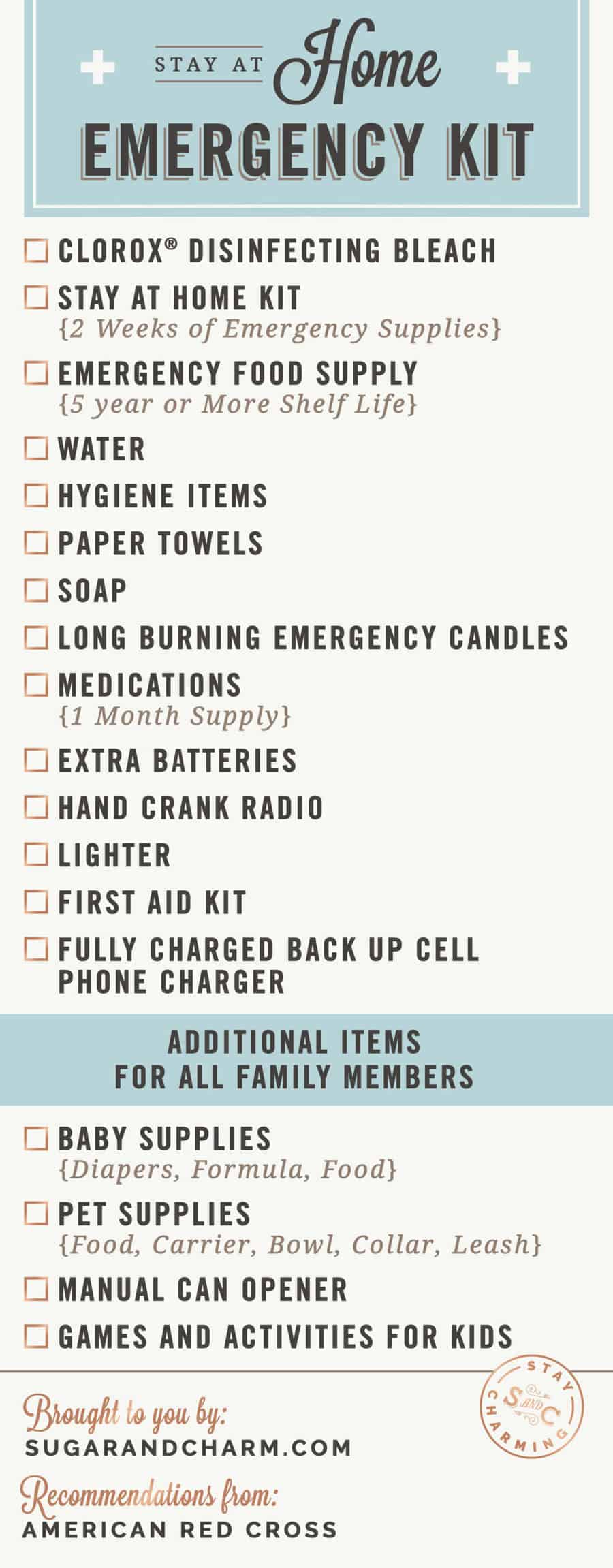 list of items for evacuation kit