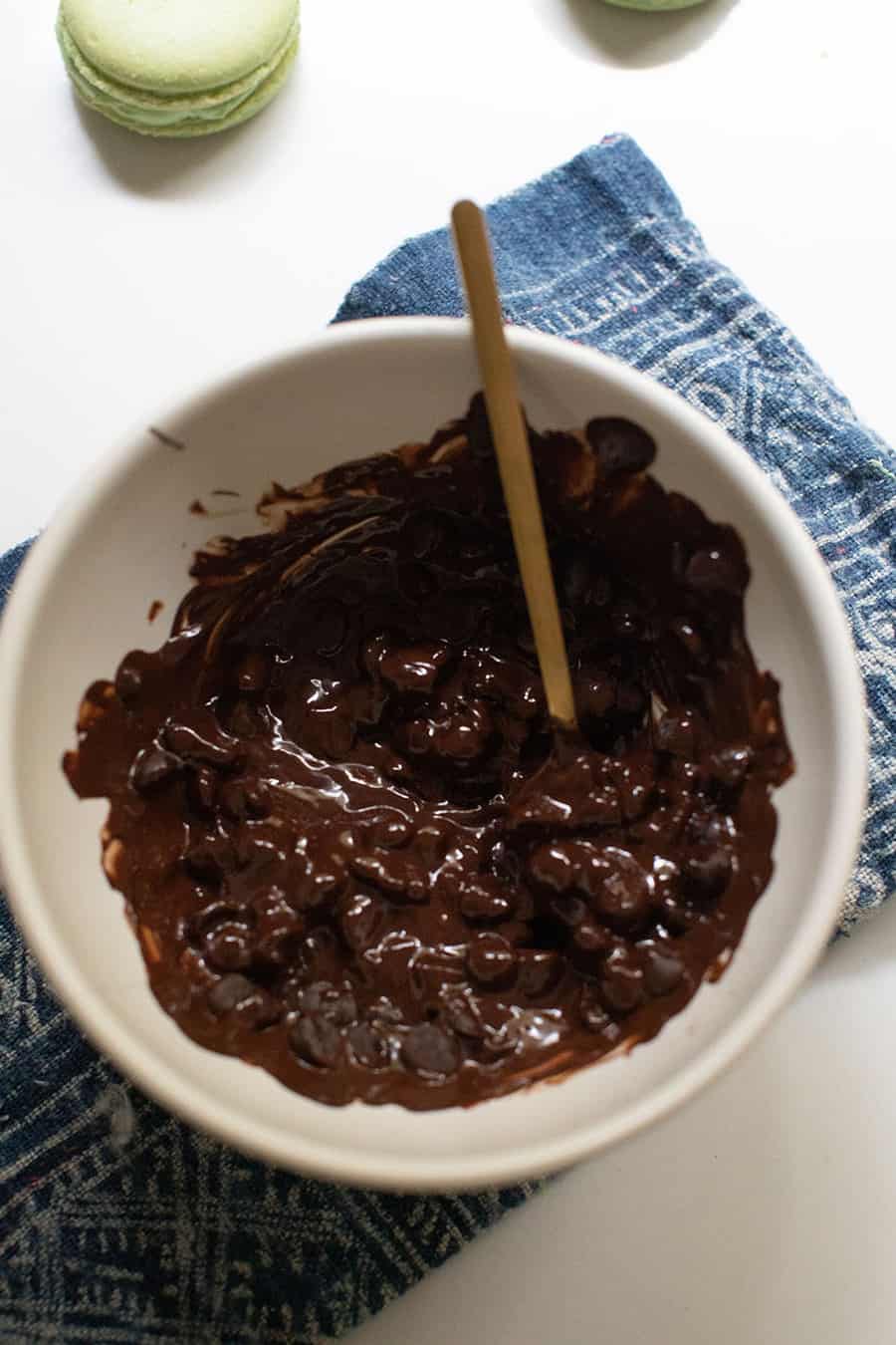 melted chocolate in a bowl 
