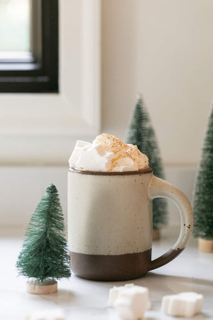 Mug filled with hot chocolate recipe