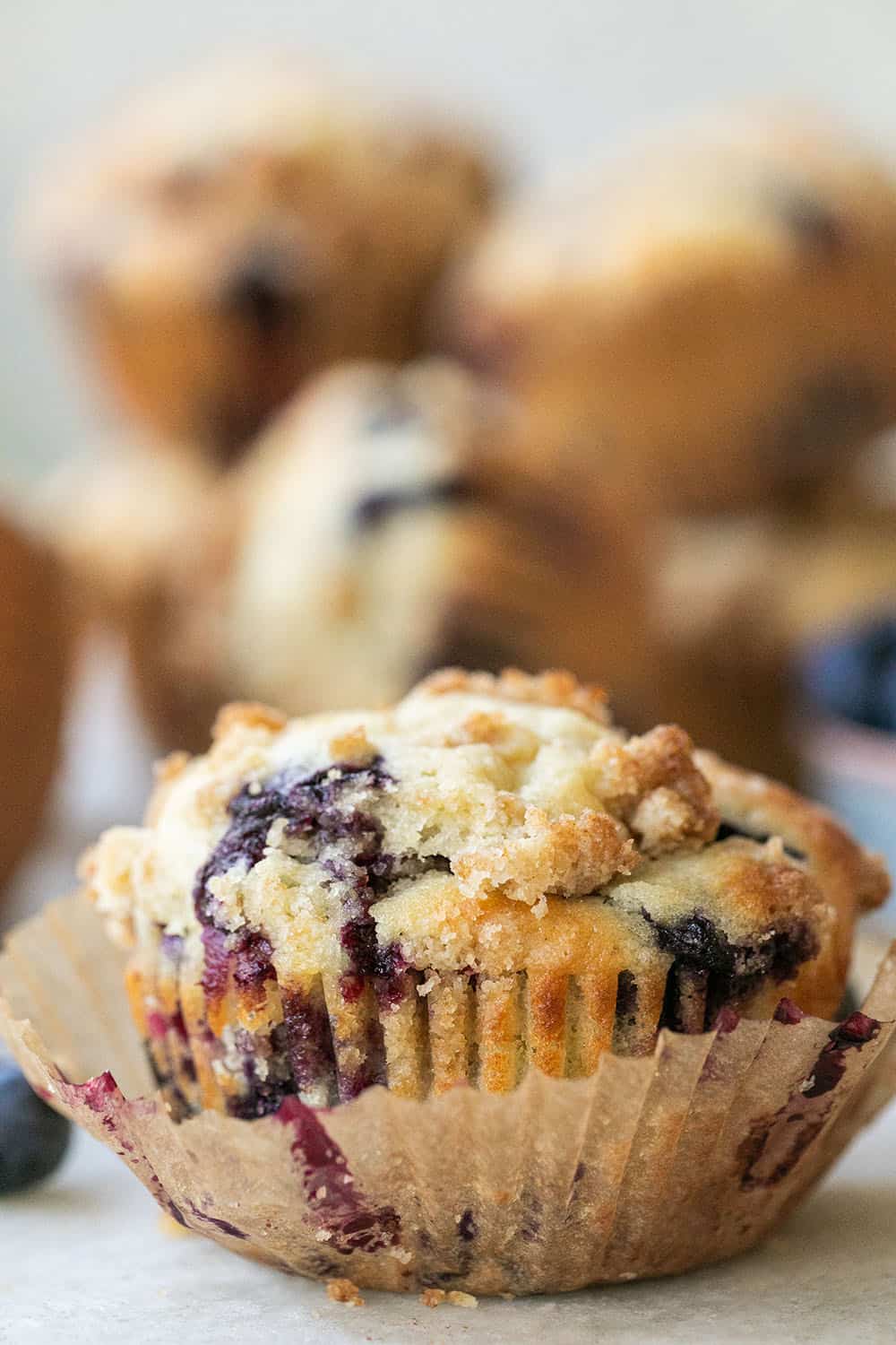 Easy homemade blueberry muffins with juicy blueberries and a tender, buttery texture.