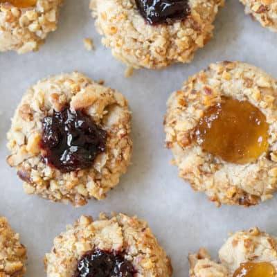 Thumbprint cookies filled with jam