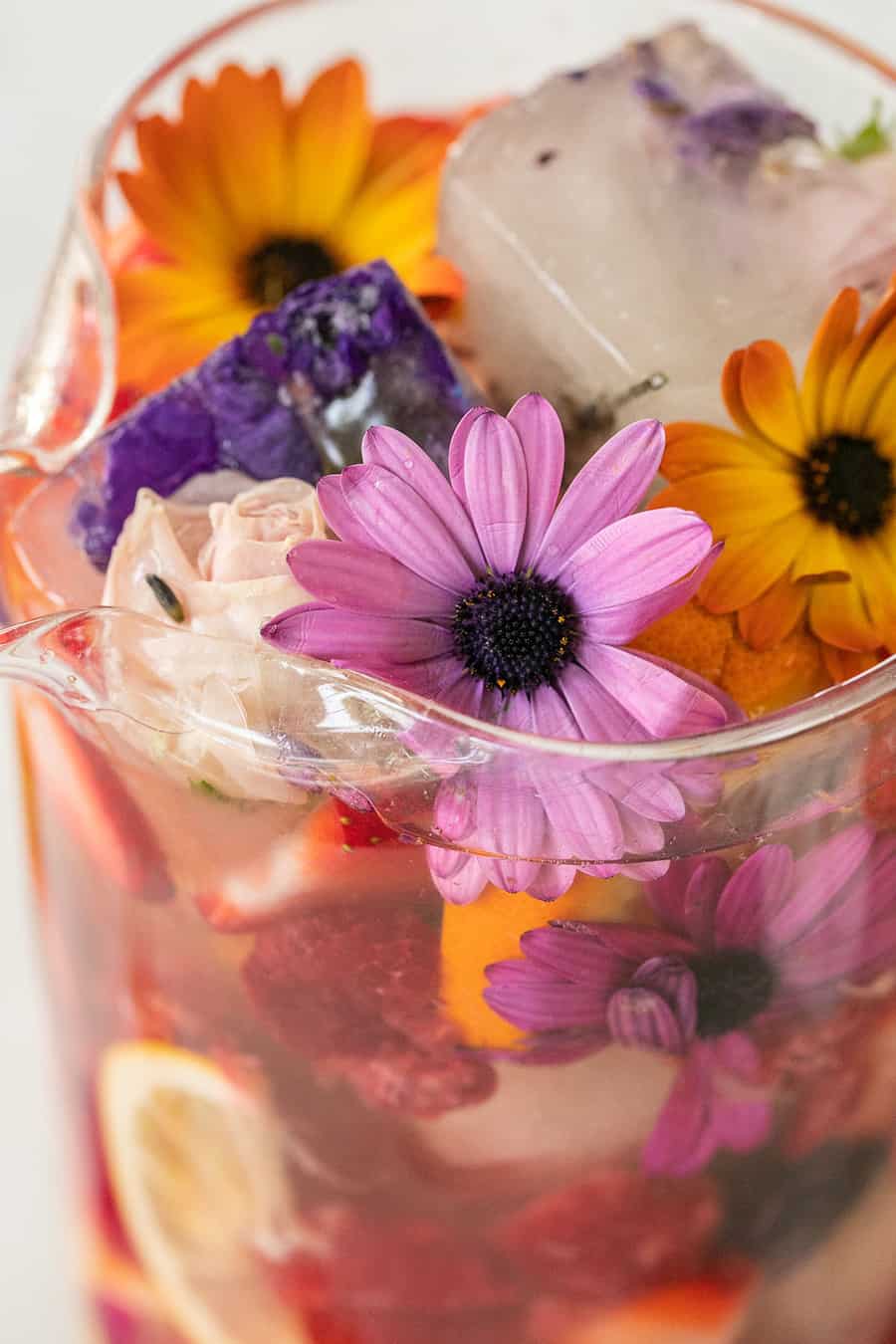 Edible flowers in sangria