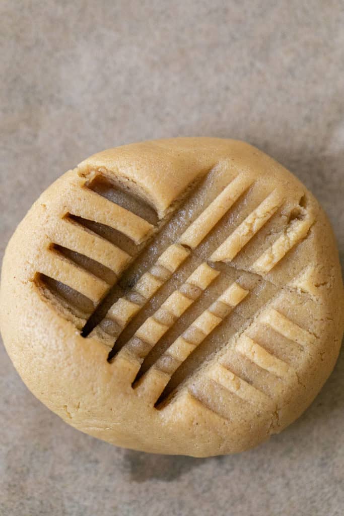 peanut butter cookie with lines