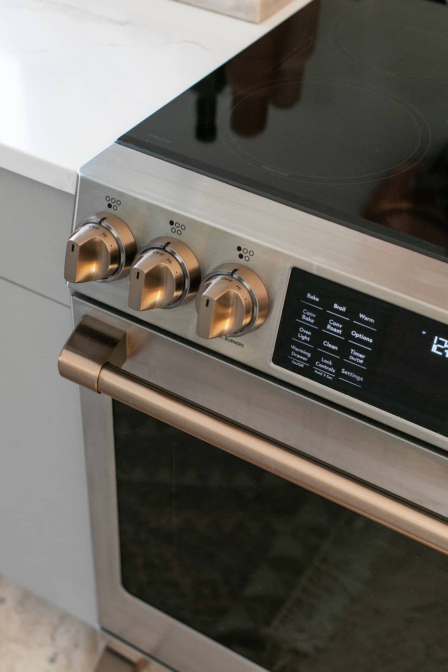 Cafe apliance stainless steel convection range