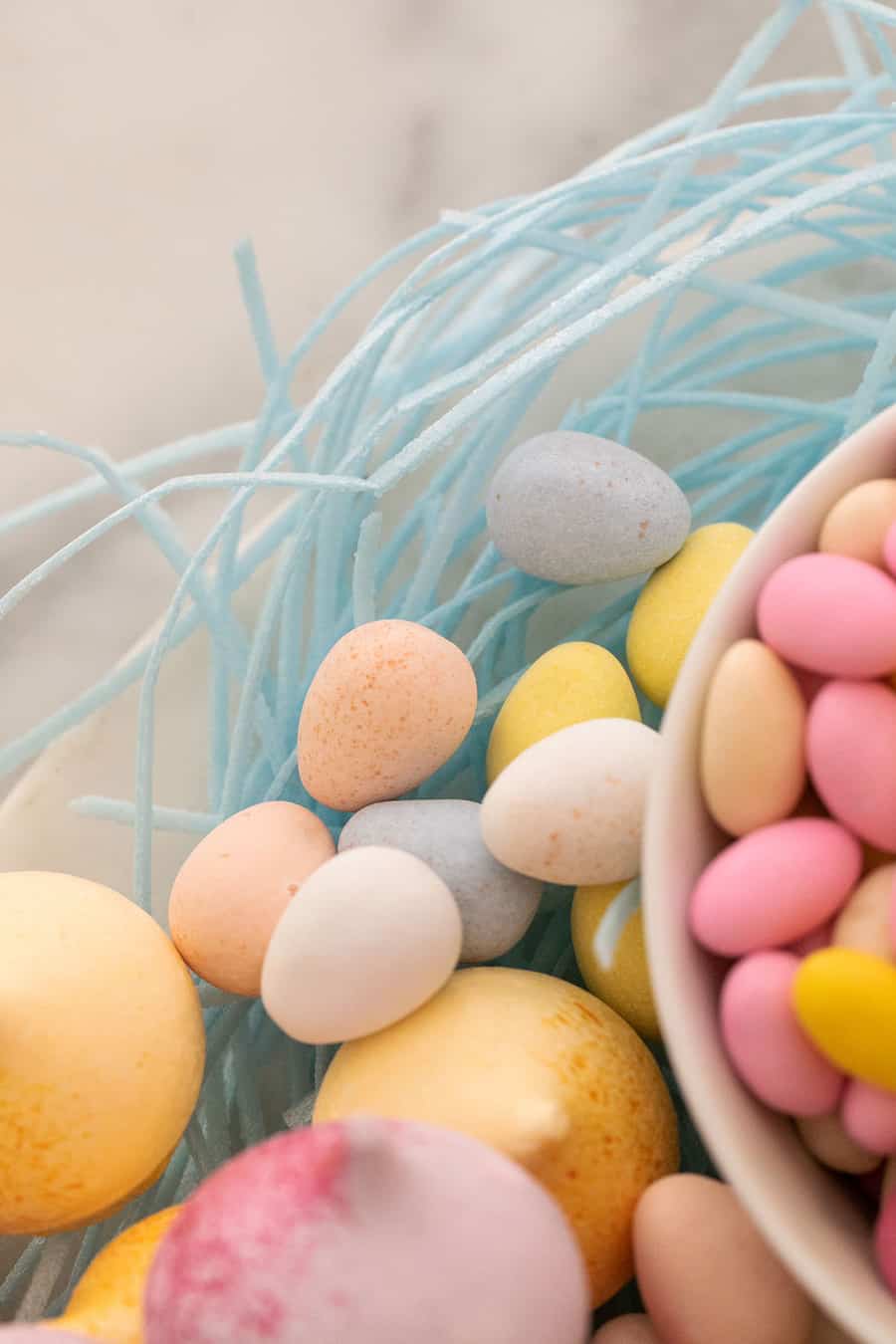 Easter dessert candy and edible Easter grass