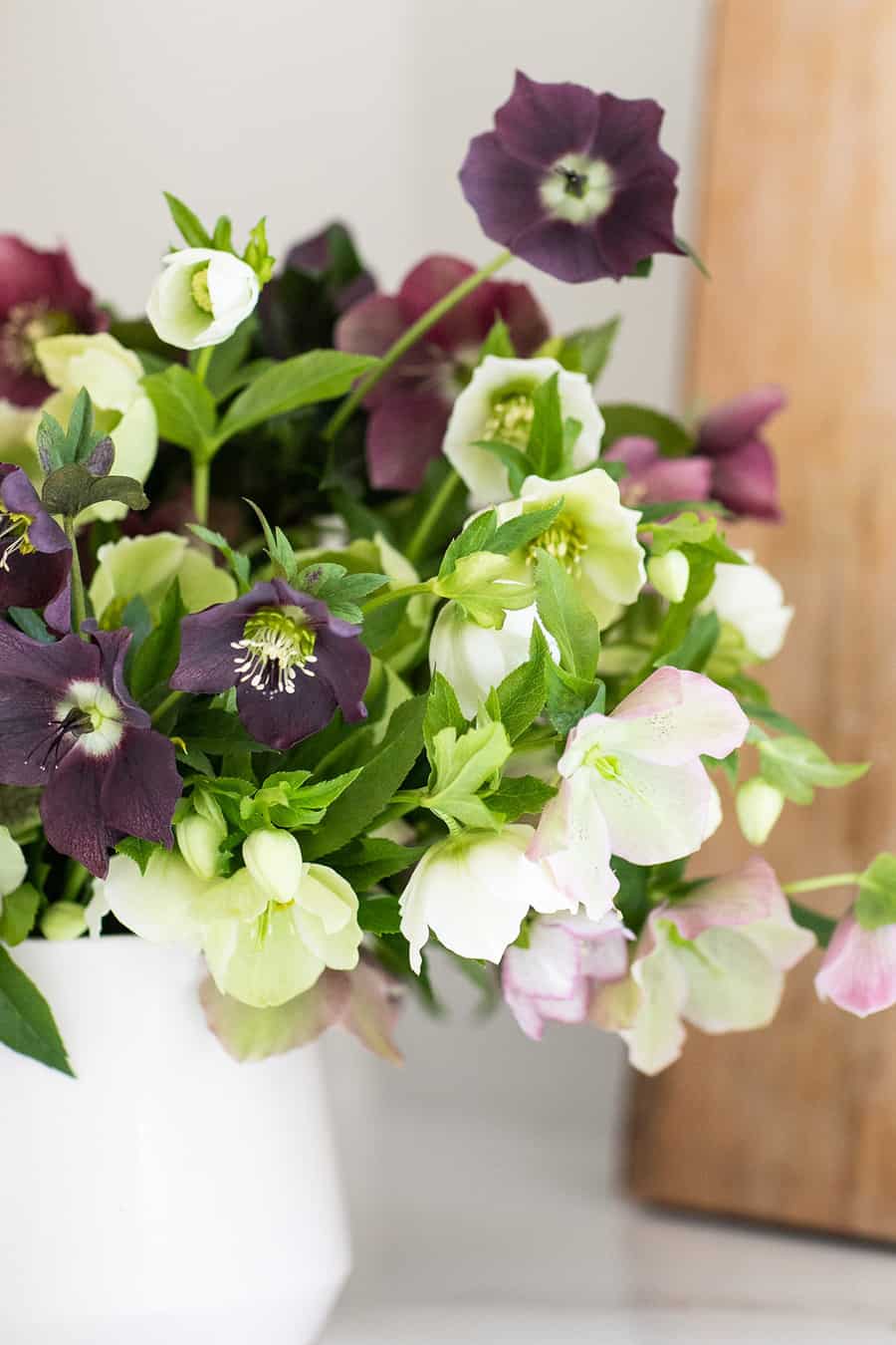 Flowers in a white vase 