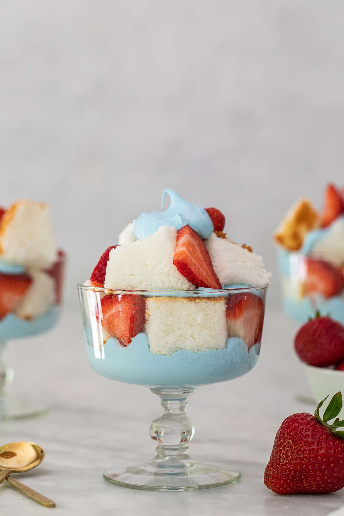 red white and blue trifle for the 4th of July 