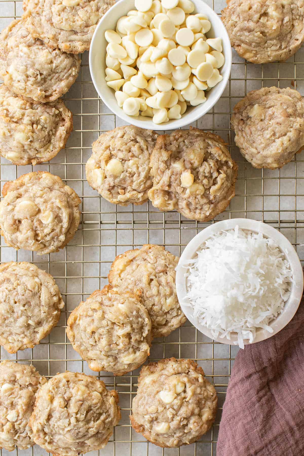 how to make kitchen sink cookies with coconut shreds and white chocolate chips