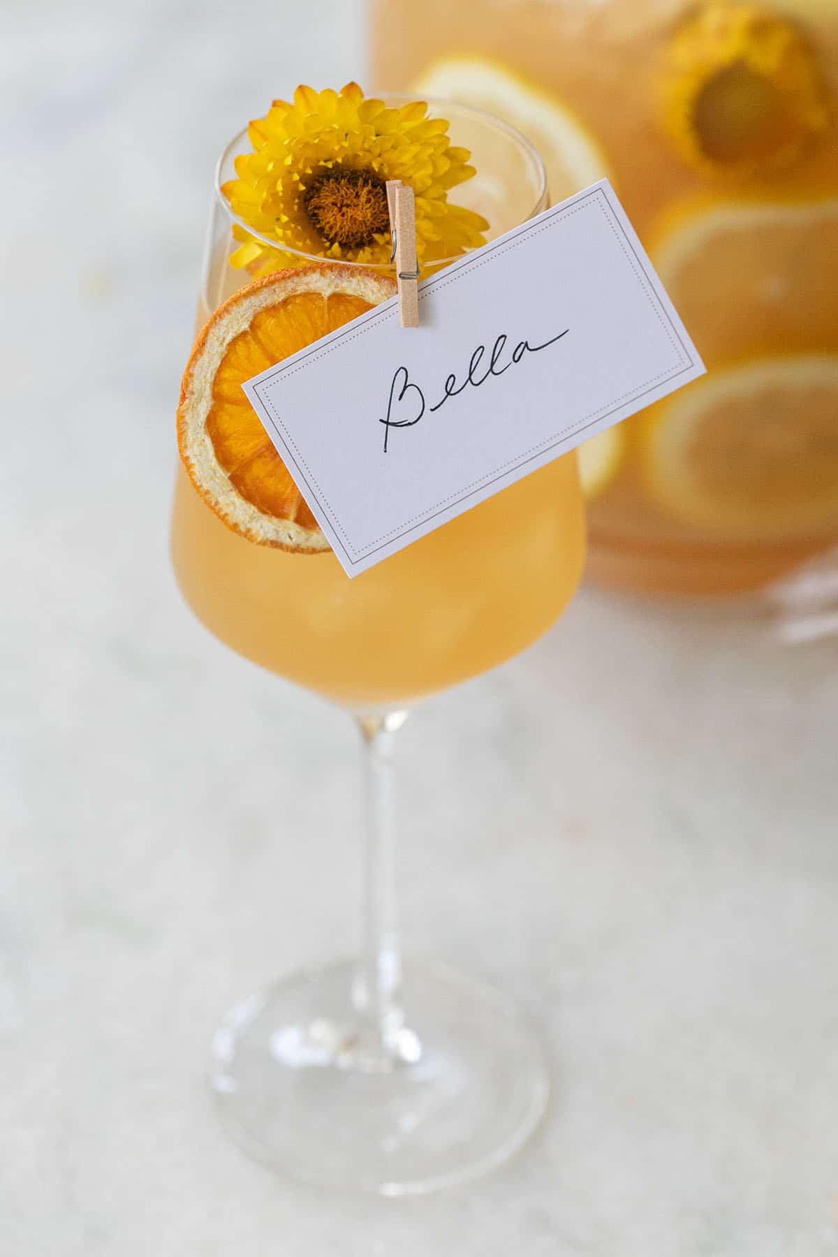 name card on a fall cocktail 