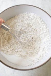 flour, salt, baking powder in a mixing bowl