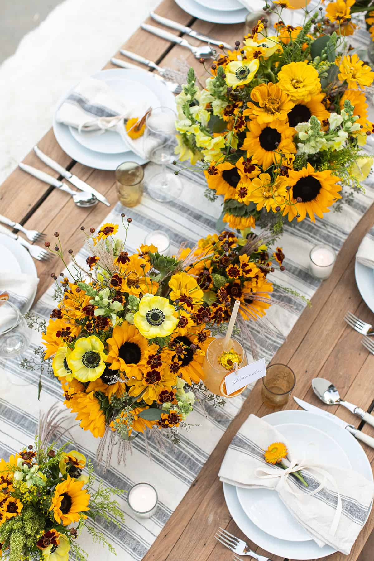 fall harvest party with sunflowers