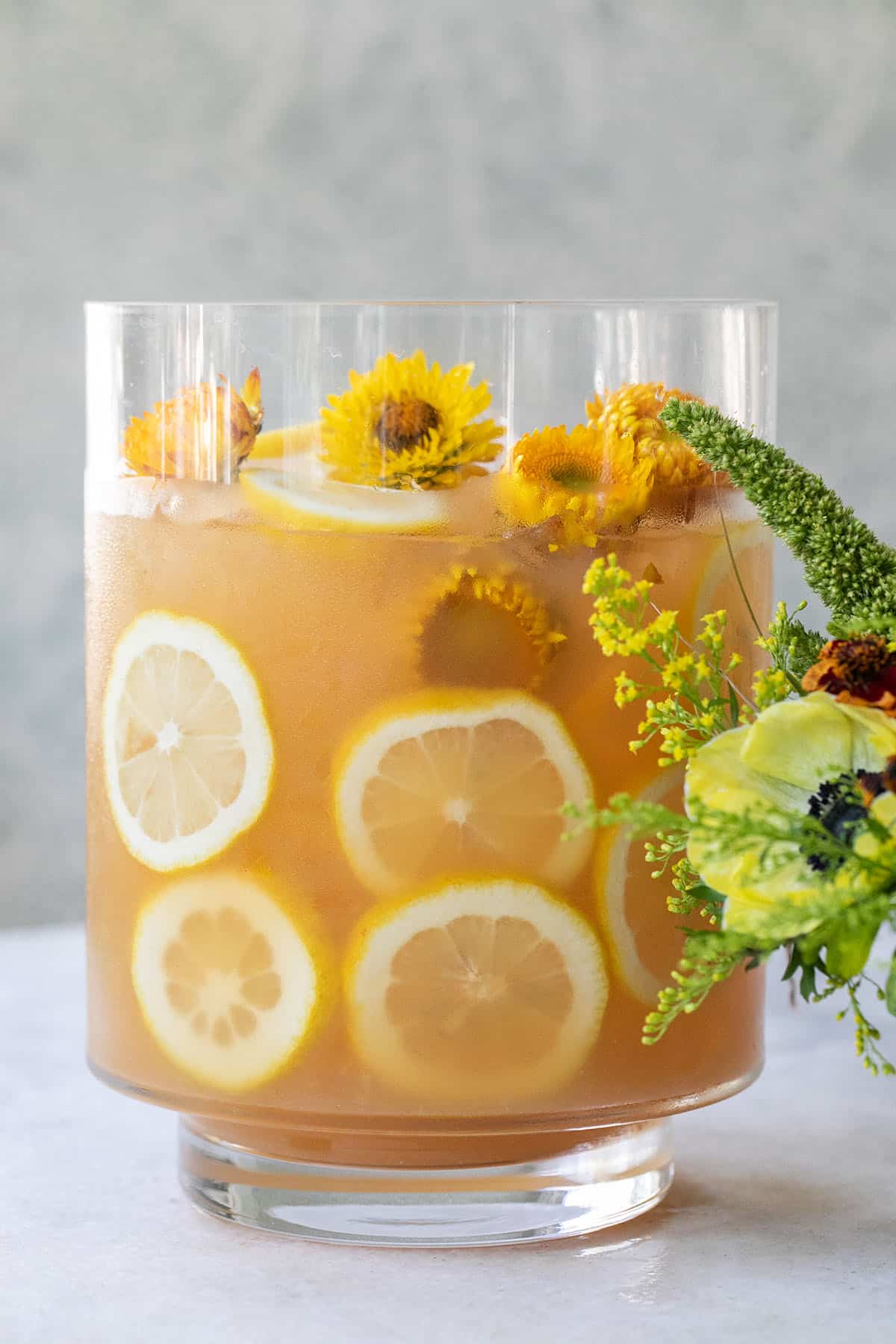 apple harvest whiskey ginger punch with apple cider and lemon juice 