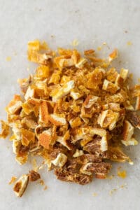 sliced orange peel for mulling spices